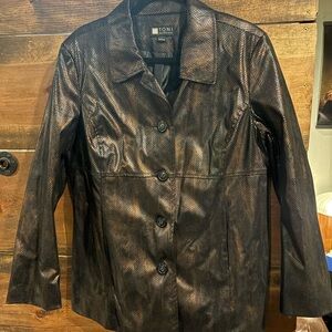 Toni Black Metallic Leather Women's Jacket